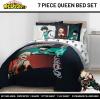 image:imageJay Franco Kids Comforter Set Includes Sheets and Pillow Covers  Soft and Cozy Bed Set for Stylish Room Decor Official Licensed Bedding Blue  PlayStation 7 Piece QueenBlack  My Hero Academia