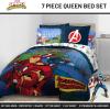 image:imageJay Franco Kids Comforter Set Includes Sheets and Pillow Covers  Soft and Cozy Bed Set for Stylish Room Decor Official Licensed Bedding Blue  PlayStation 7 Piece QueenBlue  Avengers