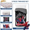 image:imageJay Franco Kids Comforter Set Includes Sheets and Pillow Covers  Soft and Cozy Bed Set for Stylish Room Decor Official Licensed Bedding Blue  PlayStation 7 Piece QueenBlack  Spiderman