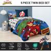 image:imageJay Franco Kids Comforter Set Includes Sheets and Pillow Covers  Soft and Cozy Bed Set for Stylish Room Decor Official Licensed Bedding Blue  PlayStation 7 Piece QueenBlue  Avengers