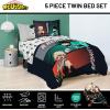 image:imageJay Franco Kids Comforter Set Includes Sheets and Pillow Covers  Soft and Cozy Bed Set for Stylish Room Decor Official Licensed Bedding Blue  PlayStation 7 Piece QueenBlack  My Hero Academia
