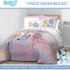 image:imageJay Franco Kids Comforter Set Includes Sheets and Pillow Covers  Soft and Cozy Bed Set for Stylish Room Decor Official Licensed Bedding Blue  PlayStation 7 Piece QueenPink  Bluey