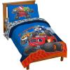 image:imageJay Franco Kids Comforter Set Includes Sheets and Pillow Covers  Soft and Cozy Bed Set for Stylish Room Decor Official Licensed Bedding Blue  PlayStation 7 Piece QueenBlue  Blaze  the Monster Machines