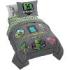 image:imageJay Franco Kids Comforter Set Includes Sheets and Pillow Covers  Soft and Cozy Bed Set for Stylish Room Decor Official Licensed Bedding Blue  PlayStation 7 Piece QueenGrey  Minecraft Movie