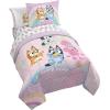 image:imageJay Franco Kids Comforter Set Includes Sheets and Pillow Covers  Soft and Cozy Bed Set for Stylish Room Decor Official Licensed Bedding Blue  PlayStation 7 Piece QueenPink  Bluey