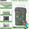 image:imageJay Franco Kids Comforter Set Includes Sheets and Pillow Covers  Soft and Cozy Bed Set for Stylish Room Decor Official Licensed Bedding Blue  PlayStation 7 Piece QueenGrey  Minecraft Movie