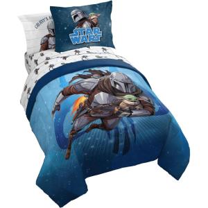 image:imageJay Franco Kids Comforter Set Includes Sheets and Pillow Covers  Soft and Cozy Bed Set for Stylish Room Decor Official Licensed Bedding Blue  PlayStation 7 Piece QueenBlue  the Mandalorian