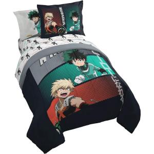 image:imageJay Franco Kids Comforter Set Includes Sheets and Pillow Covers  Soft and Cozy Bed Set for Stylish Room Decor Official Licensed Bedding Blue  PlayStation 7 Piece QueenBlack  My Hero Academia