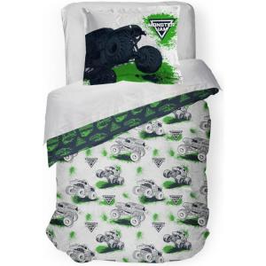 image:imageJay Franco Kids Duvet Cover Set with Sham amp Pillowcase  UltraSoft Linen Feel Bedding for Room Decor Cover ONLY Comforter NOT Included Multi  Monster Jam 2 Piece TwinMulti  Monster Jam
