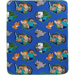 image:imageJay Franco Kids Plush Throw Blanket  Soft amp Cozy Fleece Throw for Bedroom amp Couch Dcor Official Licensed Product Black  Monster Jam 40x50  Travel BlanketBlue  Minecraft