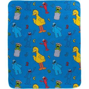 image:imageJay Franco Kids Plush Throw Blanket  Soft amp Cozy Fleece Throw for Bedroom amp Couch Dcor Official Licensed Product Black  Monster Jam 40x50  Travel BlanketBlue  Sesame Street