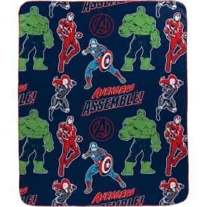 image:imageJay Franco Kids Plush Throw Blanket  Soft amp Cozy Fleece Throw for Bedroom amp Couch Dcor Official Licensed Product Black  Monster Jam 40x50  Travel BlanketMulti  Avengers