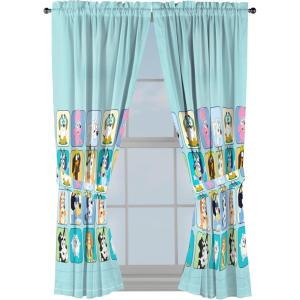 image:imageSunny Side Up Window Curtains for Kids Bedroom 4Piece Drape Set with 2 Tiebacks Black  Monster Jam 42 W x 63 L Pack of 2Teal  Bluey