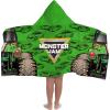image:imageJay Franco Kids Hooded Towel  22 x 51 Super Soft Bath Wrap with 3D Hood Beach Pool amp Travel Official Licensed Product Green  Monster Jam Grave Digger