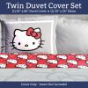 image:imageJay Franco Kids Duvet Cover Set with Sham amp Pillowcase  UltraSoft Bedding for Room Decor Cover ONLY Comforter NOT Included Black  Marvel Comics 3 Piece QueenGrey  Hello Kitty