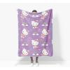 image:imageJay Franco Kids Plush Throw Blanket  Soft amp Cozy Fleece Throw for Bedroom amp Couch Dcor Official Licensed Product Multi  Nightmare Before Christmas 46x60  Throw BlanketPurple  Hello Kitty