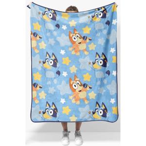 image:imageJay Franco Kids Plush Throw Blanket  Soft amp Cozy Fleece Throw for Bedroom amp Couch Dcor Official Licensed Product Multi  Nightmare Before Christmas 46x60  Throw BlanketBlue  Bluey