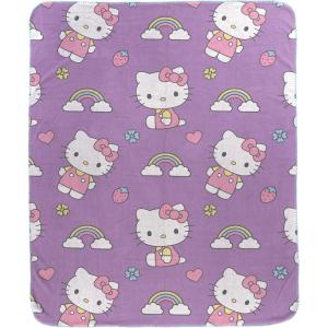 image:imageJay Franco Kids Plush Throw Blanket  Soft amp Cozy Fleece Throw for Bedroom amp Couch Dcor Official Licensed Product Multi  Nightmare Before Christmas 46x60  Throw BlanketPurple  Hello Kitty