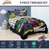image:imageJay Franco Kids Comforter Set Includes Sheets and Pillow Covers  Soft and Cozy Bed Set for Stylish Room Decor Official Licensed Bedding Pink  Messi 5 Piece TwinMulti  Marvel Rivals