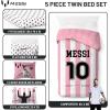image:imageJay Franco Kids Comforter Set Includes Sheets and Pillow Covers  Soft and Cozy Bed Set for Stylish Room Decor Official Licensed Bedding Pink  Messi 5 Piece TwinPink  Messi