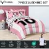 image:imageJay Franco Kids Comforter Set Includes Sheets and Pillow Covers  Soft and Cozy Bed Set for Stylish Room Decor Official Licensed Bedding Pink  Messi 5 Piece TwinPink  Messi