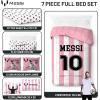 image:imageJay Franco Kids Comforter Set Includes Sheets and Pillow Covers  Soft and Cozy Bed Set for Stylish Room Decor Official Licensed Bedding Pink  Messi 5 Piece TwinPink  Messi