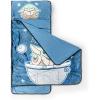 image:imageJay Franco Kids Nap Mat with Embedded Pillow amp Blanket  Soft 46x20 Microfiber Sleeping Bag with Name Tag amp HandleBlue  Mandalorian