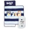 image:imageJay Franco Kids Nap Mat with Embedded Pillow amp Blanket  Soft 46x20 Microfiber Sleeping Bag with Name Tag amp HandleBlue  Bluey