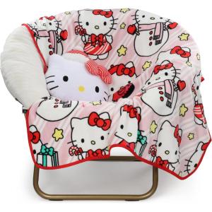 image:imageJay Franco Hello Kitty Christmas Nogginz Set  12 Nogginz Pillow amp 45 x 55 Cozy Fleece Throw Blanket UltraSoft Character Nap Set for Travel Bedroom amp Couch Dcor Pink