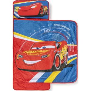 image:imageJay Franco Kids Nap Mat with Embedded Pillow amp Blanket  Soft 46x20 Microfiber Sleeping Bag with Name Tag amp HandleBlue  Cars