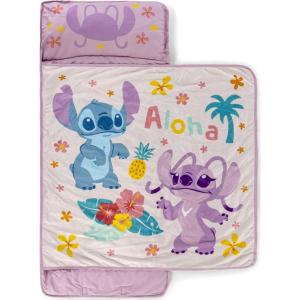 image:imageJay Franco Kids Nap Mat with Embedded Pillow amp Blanket  Soft 46x20 Microfiber Sleeping Bag with Name Tag amp HandleMulti  Lilo  Stitch