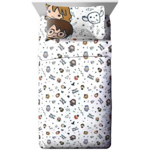 image:imageJay Franco Kids Sheet Set with Fitted Flat Sheets amp Pillow Cover  UltraSoft Bedding with Pillowcase for Room Decor White  Avengers 4 Piece FullHarry Potter