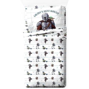 image:imageJay Franco Kids Sheet Set with Fitted Flat Sheets amp Pillow Cover  UltraSoft Bedding with Pillowcase for Room Decor White  Avengers 4 Piece FullWhite  the Mandalorian