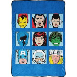 image:imageMarvel Comics Avengers Blanket  Measures 62 x 90 inches Kids Bedding Features Captain America Black Panther amp Doctor Strange  Fade Resistant Super Soft Fleece Official Marvel Product
