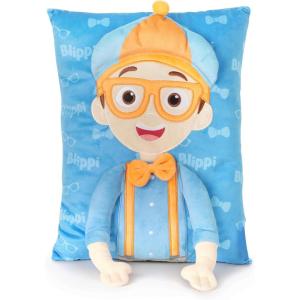 image:imageJay Franco Snuggle Pillow  15 Inch Kids UltraSoft Stuffed Plushie amp Cozy Throw Pillow Official Licensed Character Cushion Purple  MeekahBlue  Blippi