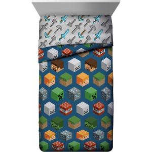 image:imageJay Franco Kids Comforter  Super Soft Reversible Bedding Polyester Microfiber Fill Multi  Spiderman TwinBlue  Minecraft