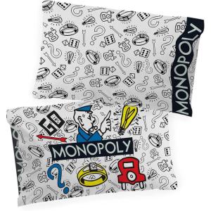 image:imageJay Franco Candyland Pack of 2 Reversible Pillowcase  Double Sided Kids Super Soft Pink BeddingWhite  Monopoly
