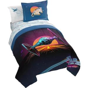 image:imageJay Franco Kids Comforter Set Includes Sheets and Pillow Covers  Soft and Cozy Bed Set for Stylish Room Decor Official Licensed Bedding Multi  Lilo and Stitch 5 Piece TwinBlue  Star Wars 02