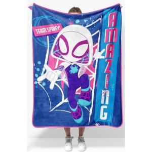 image:imageJay Franco Kids Plush Throw Blanket  Soft amp Cozy Fleece Throw for Bedroom amp Couch Dcor Official Licensed Product Black  Monsters Inc 60x90  Large BlanketBlue  Ghost Spider