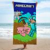 image:imageJay Franco Kids Beach Towel  100 Cotton Super Soft Absorbent Bath Towel 28 x 58 Inch Lightweight for Travel Official Licensed Product Blue  The MandalorianMulti  Minecraft