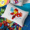 image:imageSesame Street Full Comforter Set  7 Piece Kids Bedding Includes Comforter Sheets amp Pillow Cover  Super Soft Microfiber Bed Set with Elmo Cookie Monster and Big BirdBlue  Iron Man  His Awesome Friends