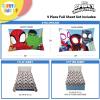 image:imageSunny Side Up Flutter Twin Sheet Set  3 Piece Kids Bedding Set Includes Pillow Cover  Super Soft Floral Microfiber SheetsMulti  Spidey  Friends