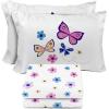 image:imageSunny Side Up Flutter Twin Sheet Set  3 Piece Kids Bedding Set Includes Pillow Cover  Super Soft Floral Microfiber SheetsWhite  Flutter