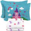 image:imageSunny Side Up Flutter Twin Sheet Set  3 Piece Kids Bedding Set Includes Pillow Cover  Super Soft Floral Microfiber SheetsWhite  Magic Castle