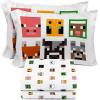 image:imageSunny Side Up Flutter Twin Sheet Set  3 Piece Kids Bedding Set Includes Pillow Cover  Super Soft Floral Microfiber SheetsWhite  Minecraft