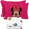 image:imageSunny Side Up Flutter Twin Sheet Set  3 Piece Kids Bedding Set Includes Pillow Cover  Super Soft Floral Microfiber SheetsWhite  Minnie Mouse