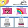 image:imageSunny Side Up Flutter Twin Sheet Set  3 Piece Kids Bedding Set Includes Pillow Cover  Super Soft Floral Microfiber SheetsWhite  Minnie Mouse