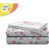 image:imageSunny Side Up Flutter Twin Sheet Set  3 Piece Kids Bedding Set Includes Pillow Cover  Super Soft Floral Microfiber SheetsWhite  Rainbow Unicorn