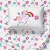 image:imageSunny Side Up Flutter Twin Sheet Set  3 Piece Kids Bedding Set Includes Pillow Cover  Super Soft Floral Microfiber SheetsWhite  Rainbow Unicorn