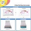 image:imageSunny Side Up Flutter Twin Sheet Set  3 Piece Kids Bedding Set Includes Pillow Cover  Super Soft Floral Microfiber SheetsWhite  Rainbow Unicorn